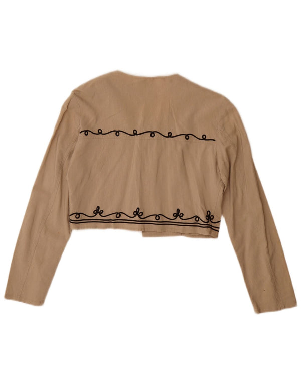 Laura Biagiotti Chaqueta Bolero Corta para Mujer UK 42 Medium Beige