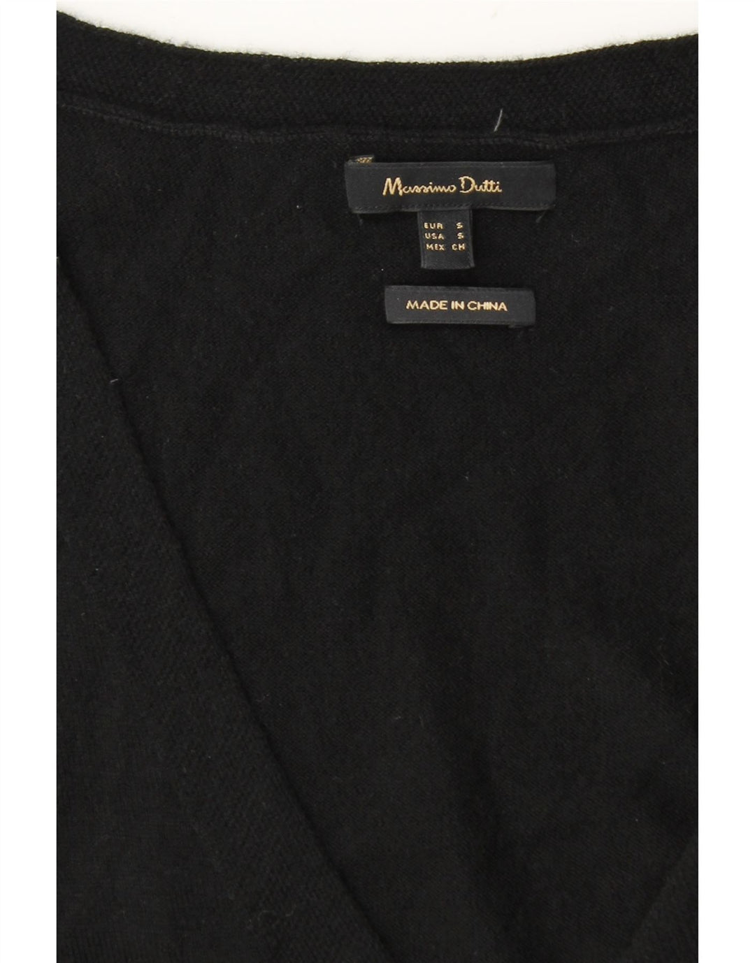 Massimo Dutti Hombre Jersey Con Cuello En V Jersey Small Negro