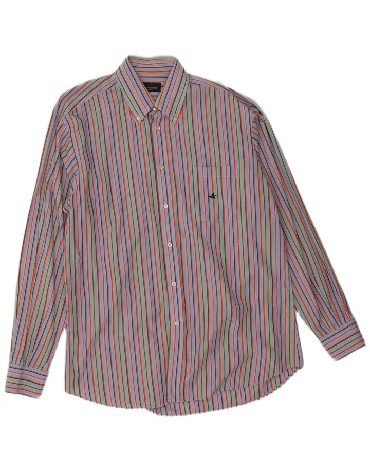 Camisa Brooksfield para hombre talla 43 algodón a rayas multicolor grande