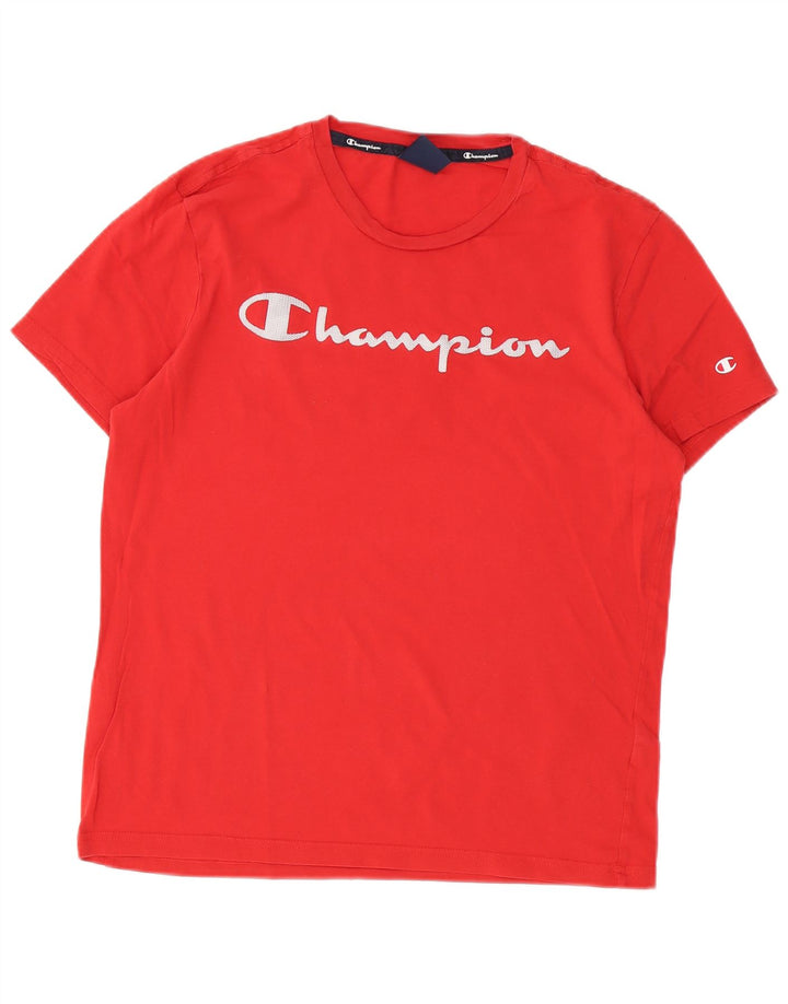 Champion Camiseta gráfica para hombre Top Medium Red Cotton