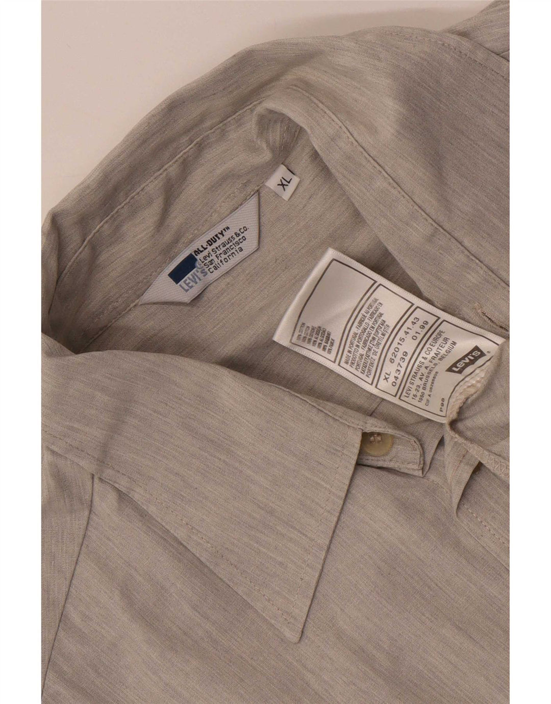 Camisa Levi's Hombre Manga Corta XL Gris Algodón