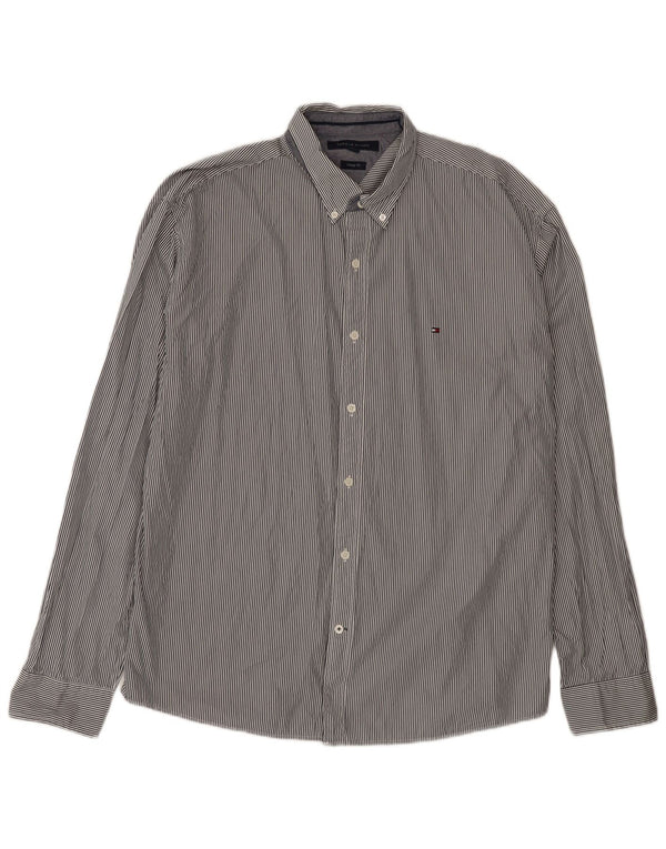 Tommy Hilfiger Camisa Vintage Fit para Hombre 2XL Algodón Azul Marino a Rayas