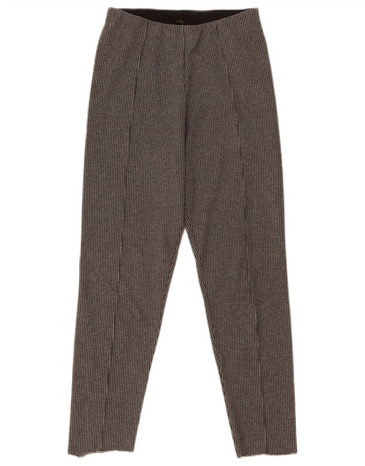 Zara Mujer Crop Leggings UK 10 Pequeño Gris Pata De Gallo Poliéster