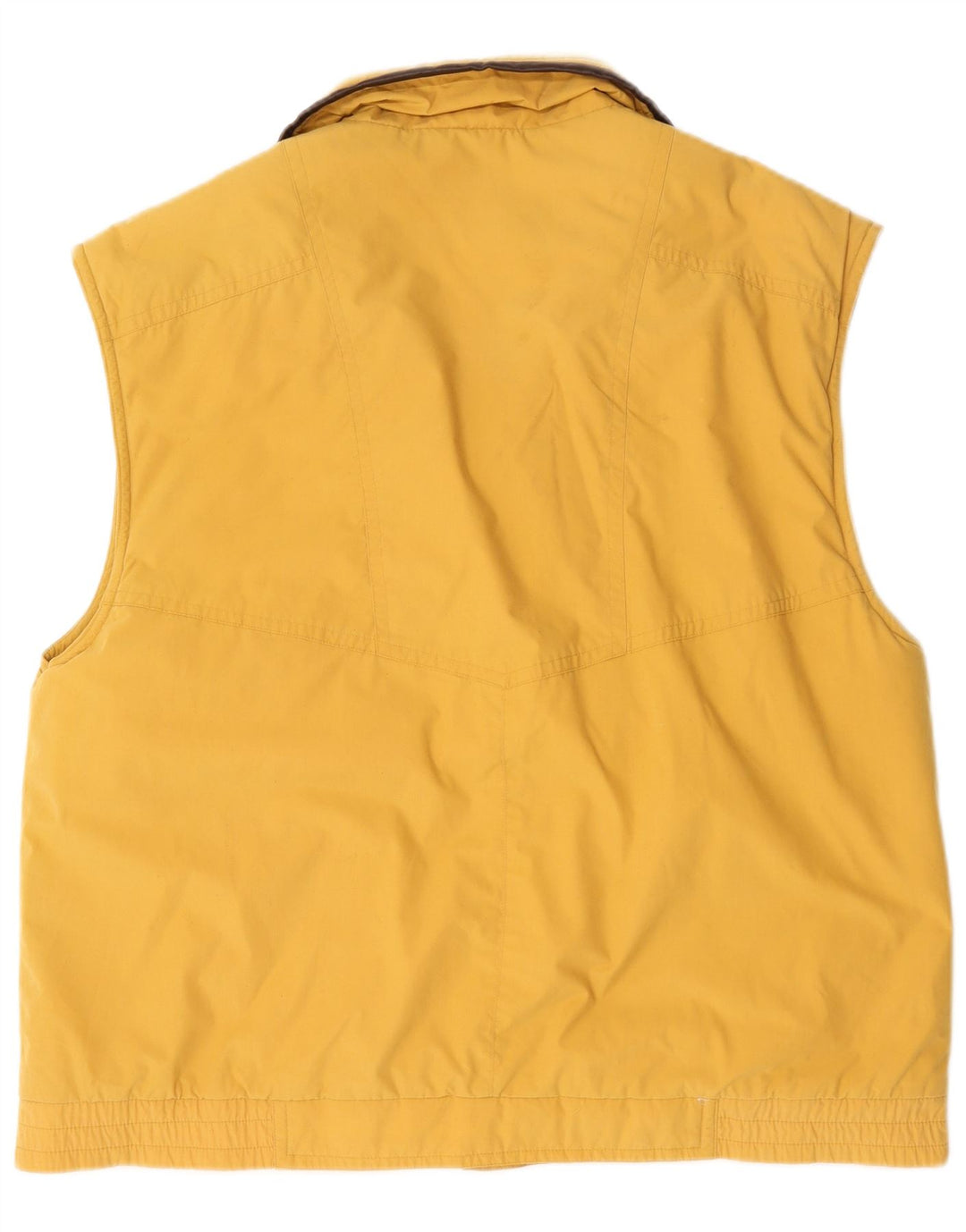 Vintage hombres utilidad Gilet Reino Unido 42 XL poliéster amarillo