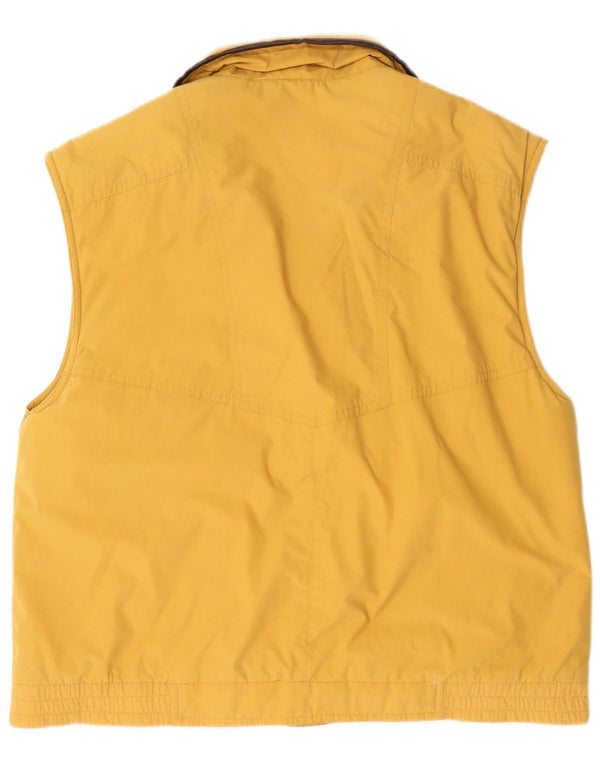 Vintage hombres utilidad Gilet Reino Unido 42 XL poliéster amarillo