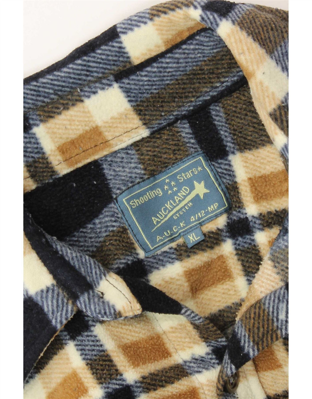 Camisa de forro polar para hombre Auckland XL azul marino a cuadros