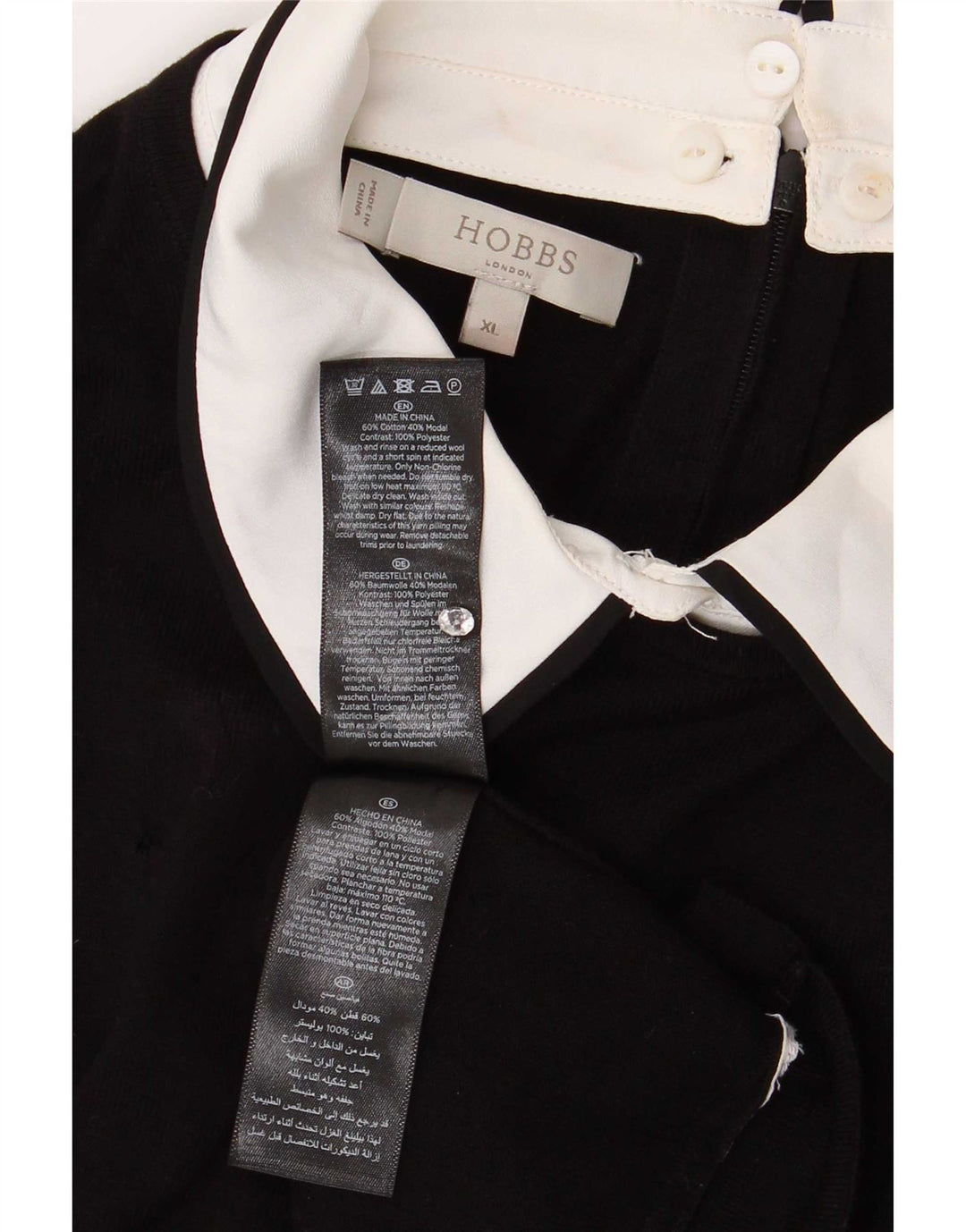 Hobbs Blusa para Mujer Top UK 40 XL Algodón Negro