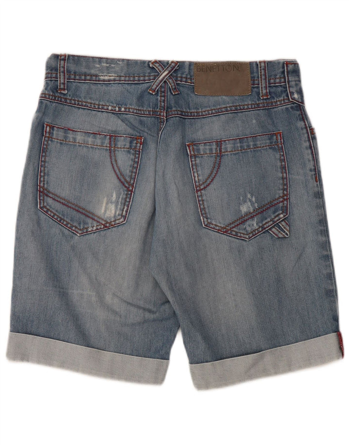 Benetton Shorts Vaqueros Holgados Y Desgastados W30 Azul Medio