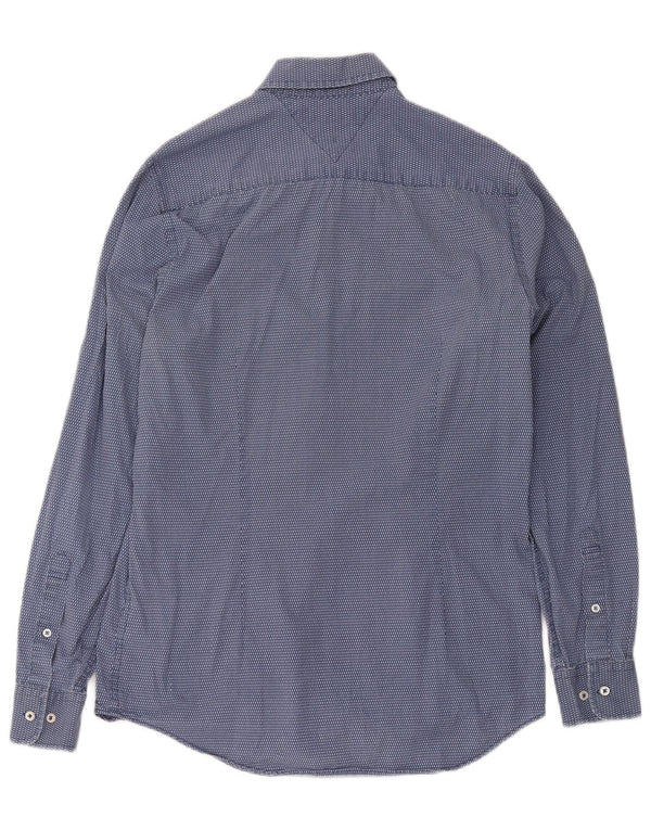 Tommy Hilfiger Camisa Slim Fit De Algodón Con Manchas Azul Medio