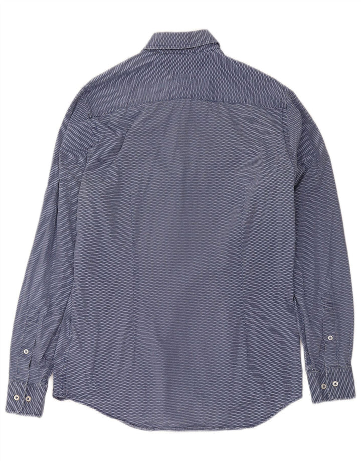 Tommy Hilfiger Camisa Slim Fit De Algodón Con Manchas Azul Medio