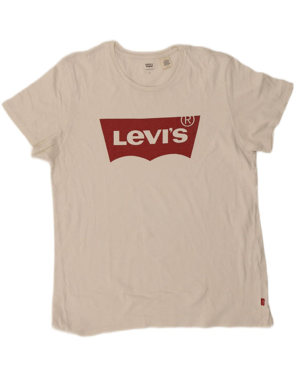 Levi's Hombre Camiseta Gráfica Top XL Blanco