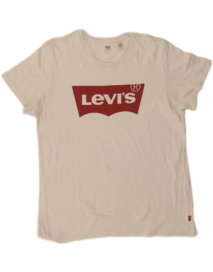 Levi's Hombre Camiseta Gráfica Top XL Blanco