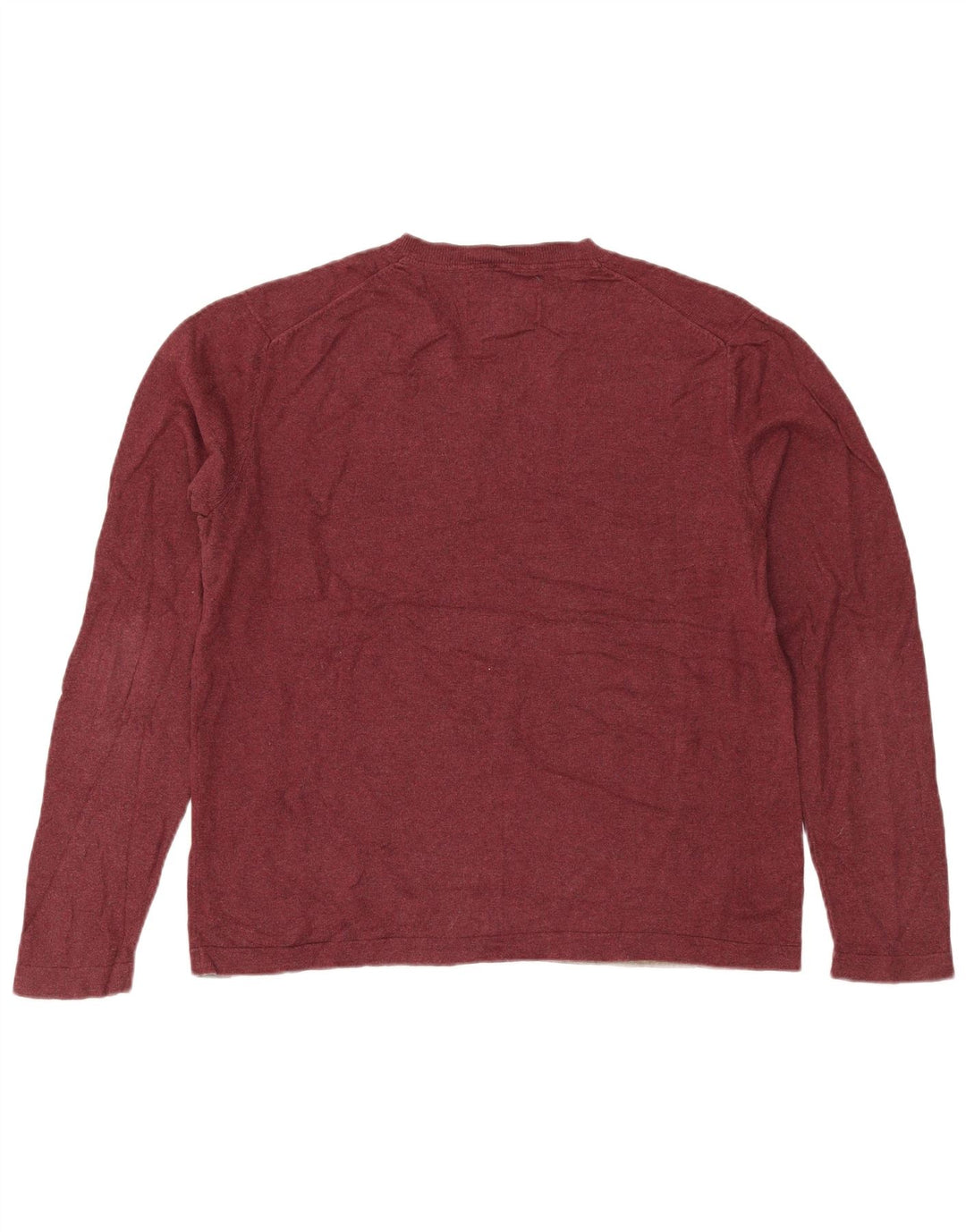 Eddie Bauer Jersey con cuello en V para hombre de algodón burdeos medio
