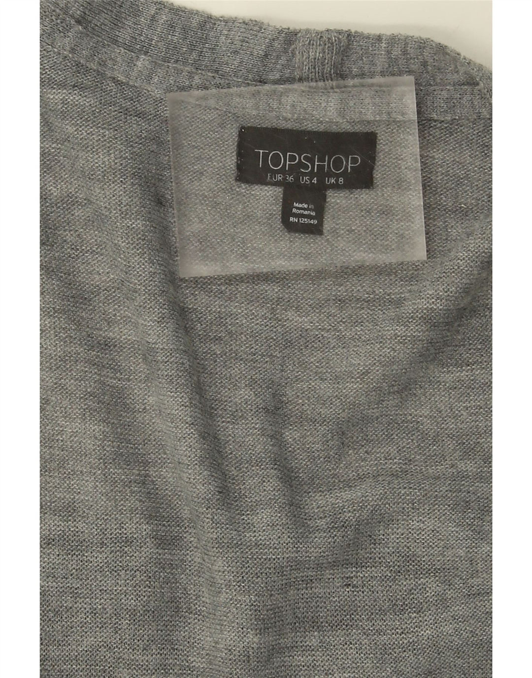 TOPSHOP Womens Longline Open Cardigan Sweater UK 8 Small Grey Vintage Topshop and Second-Hand Topshop from Messina Hembry 