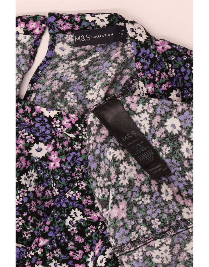 Marks & Spencer Blusa para Mujer Top UK 10 Small Multicolor Floral