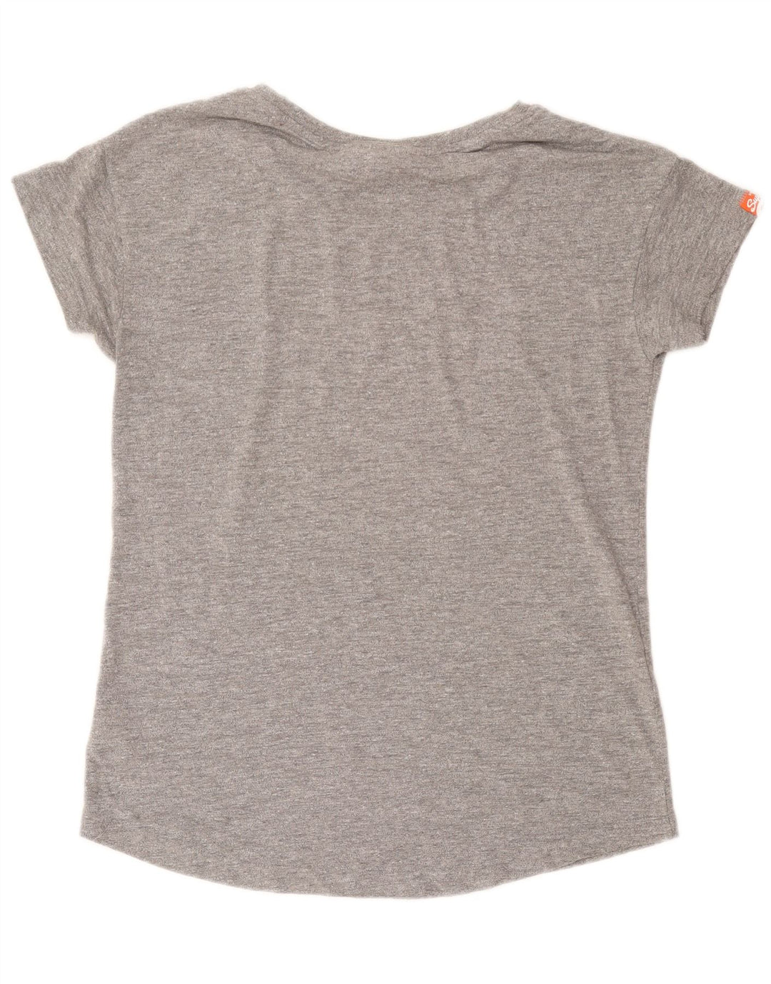 Superdry Mujer Camiseta Gráfica Top UK 40 Grande Algodón Gris
