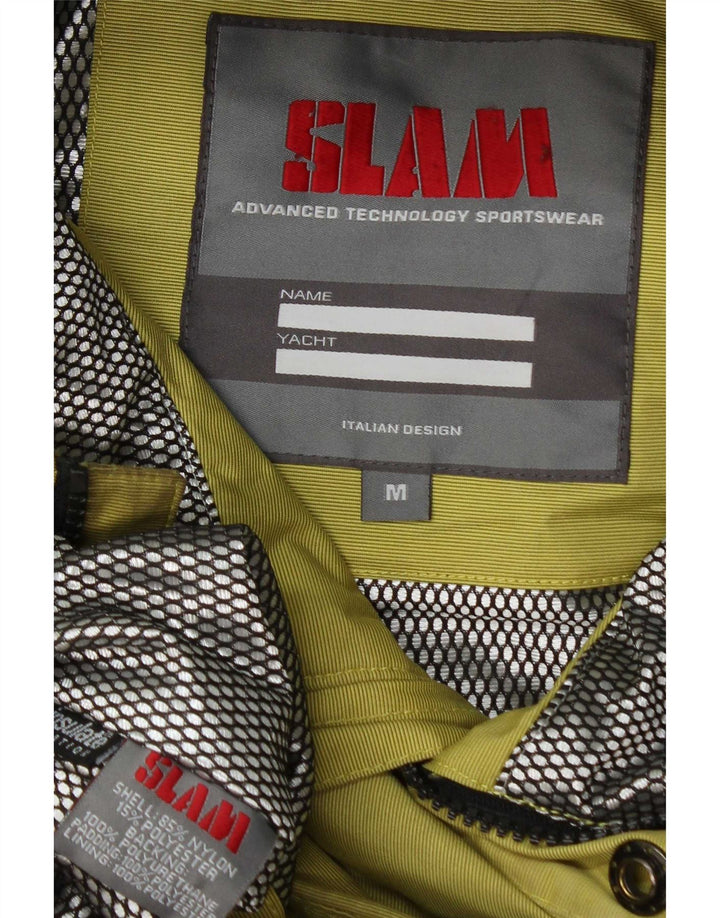 Slam Chaqueta cortavientos con capucha y gráfico para hombre UK 38 Medium Yellow Nylon