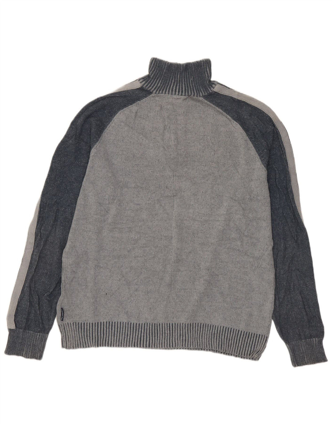 Calvin Klein Jeans Hombre Zip Neck Jumper Sweater Gris Medio Colorblock