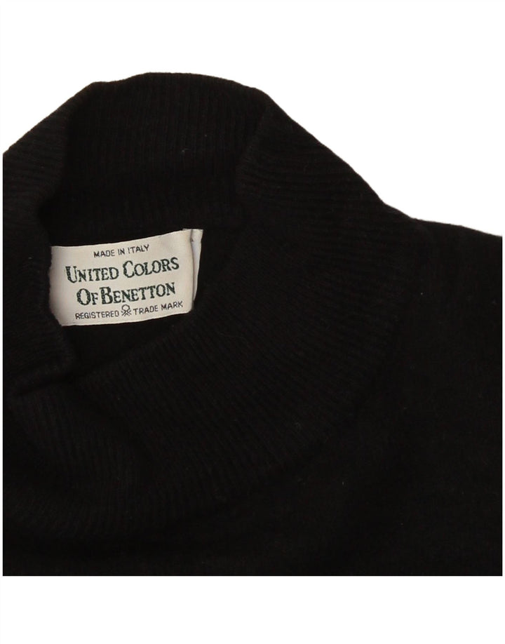 Benetton Jersey Con Cuello Alto Para Mujer UK 40 Small Negro