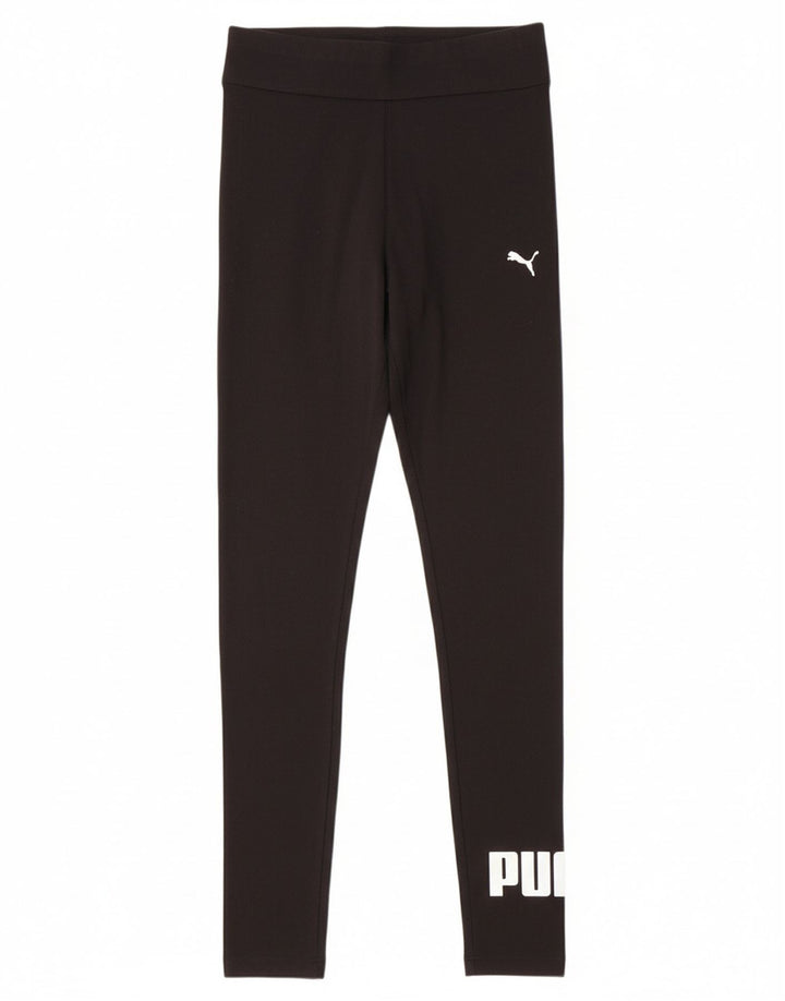 PUMA Womens Graphic Leggings UK 8 Small Black