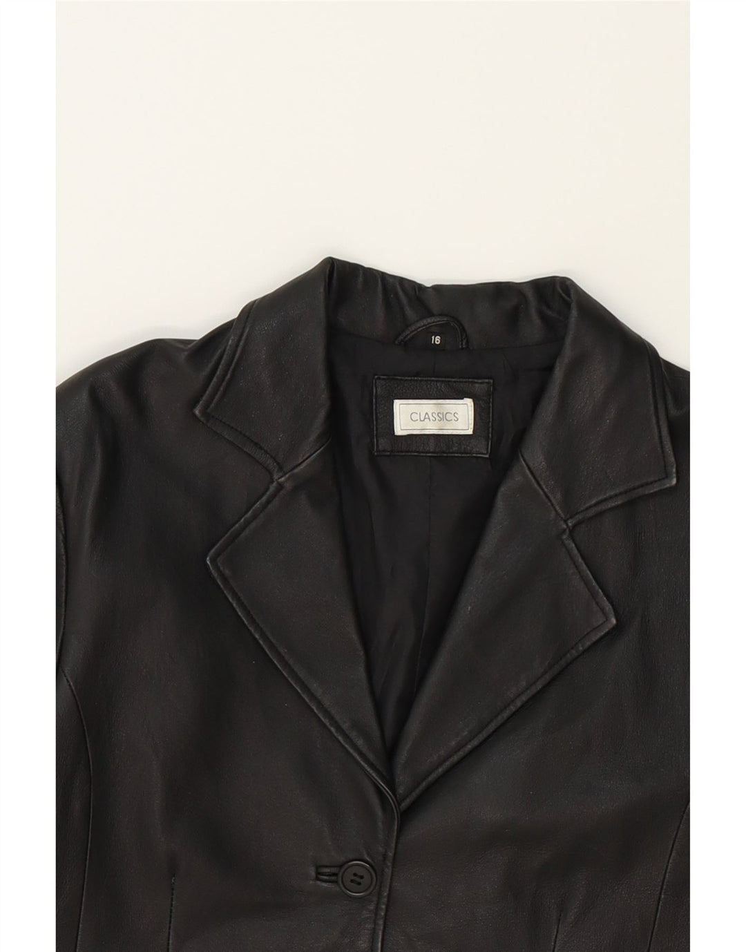 CLASSIC Womens Leather Coat UK 16 Large Black Leather Vintage CLASSIC and Second-Hand CLASSIC from Messina Hembry 