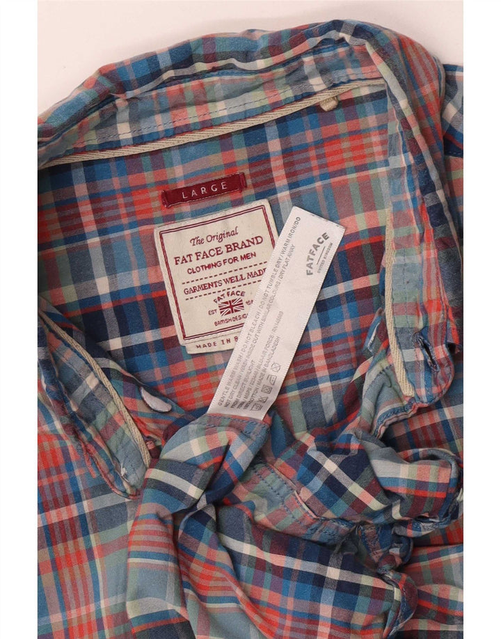 Camisa de hombre Fat Face de algodón con cuadros grandes multicolores