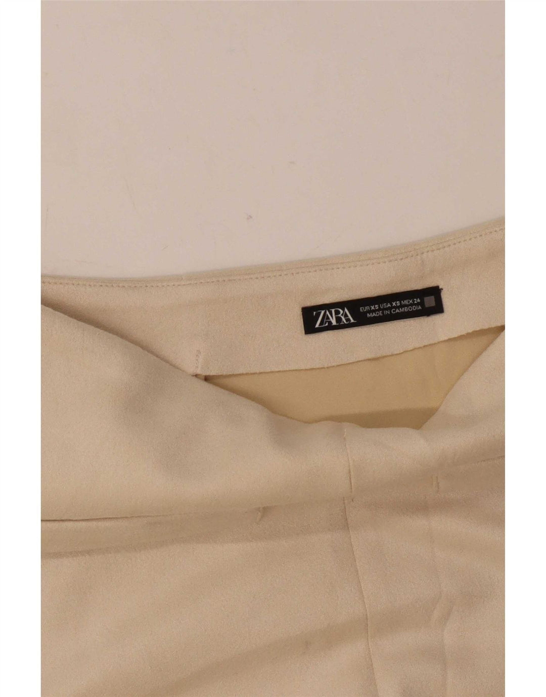 Zara Mujer Minifalda De Ante XS W24 Beige