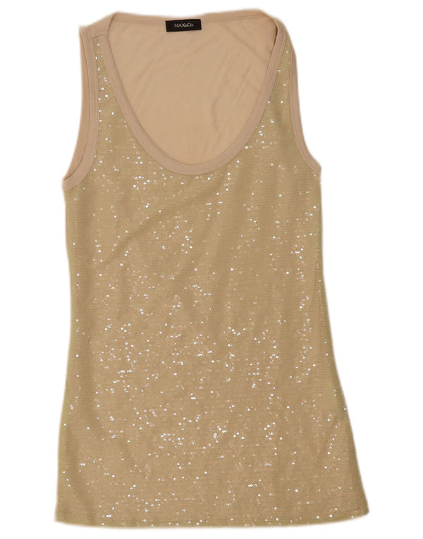 Max & Co. Womens Sleeveless Tunic Dress UK 8 Small Beige Flecked