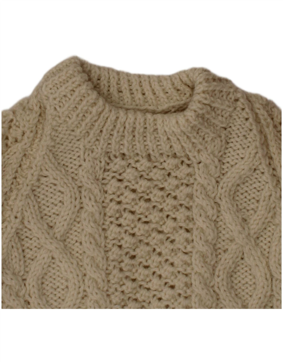 VINTAGE Suéter de jersey de cuello redondo para niños 2-3 años de color blanco