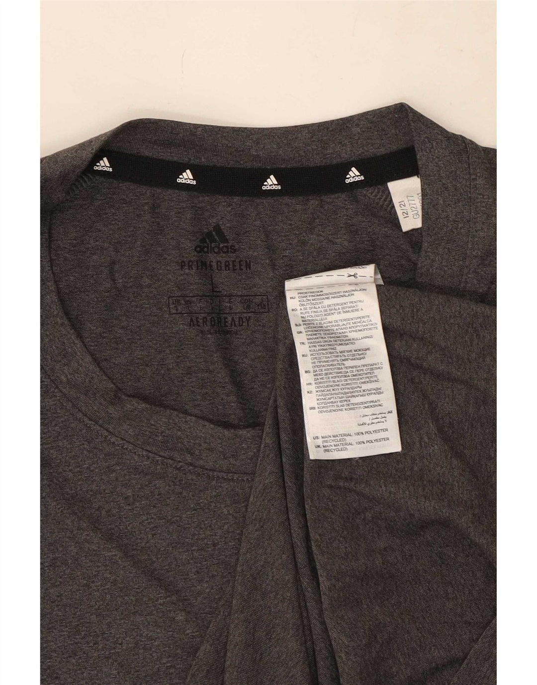 Adidas Hombre Aeroready Camiseta Top Grande Gris Poliéster