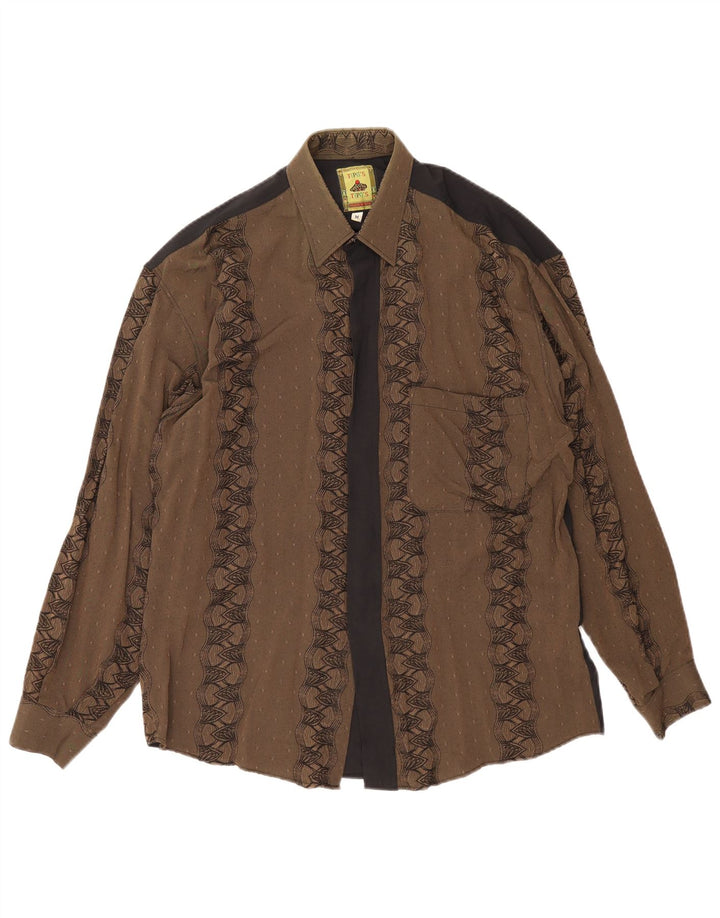 Camisa Tipo' S Hombre Marrón Medio Geométrico