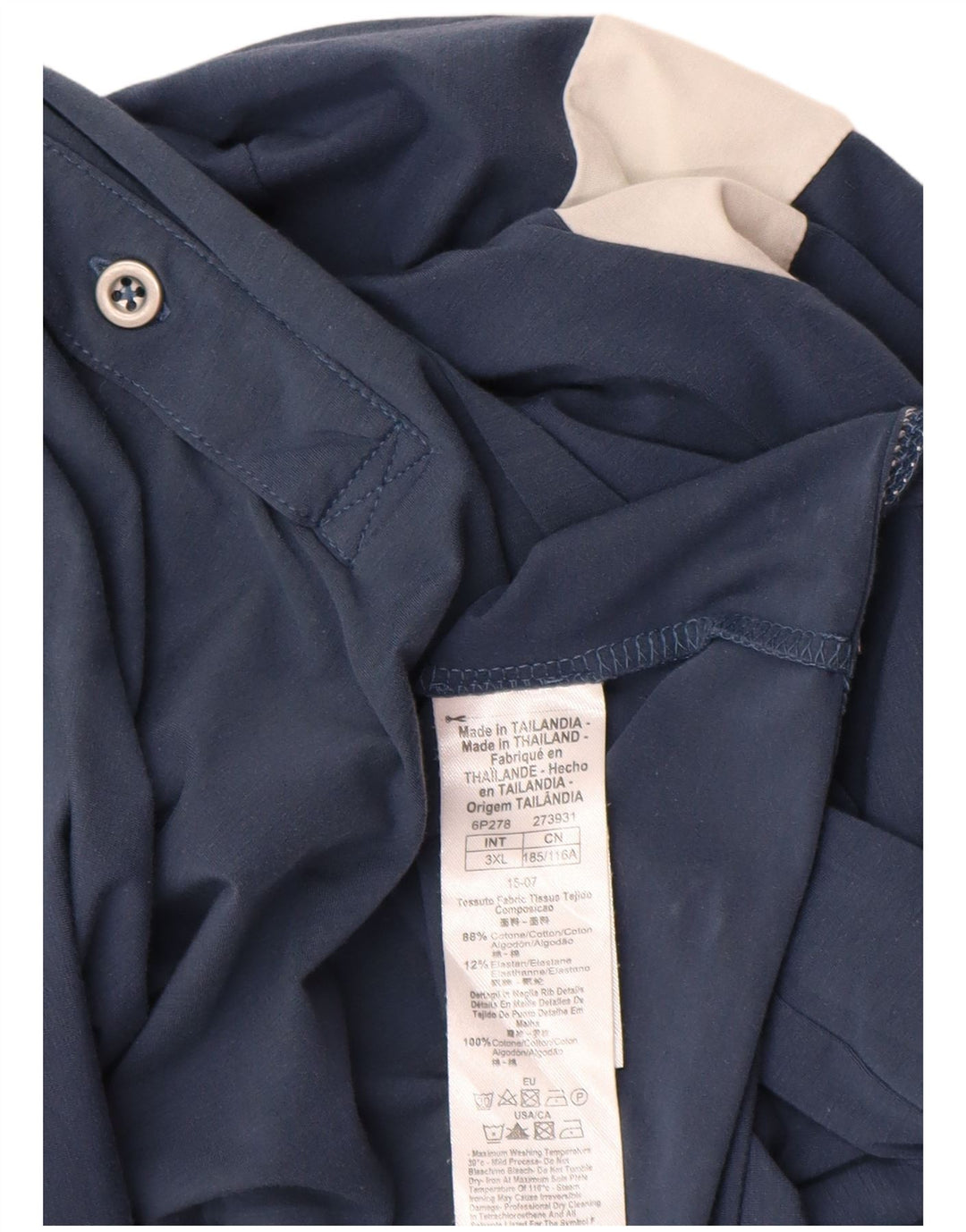 EMPORIO ARMANI Polo para hombre 3XL Algodón color block azul