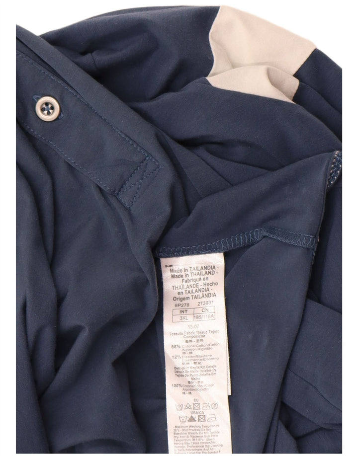 EMPORIO ARMANI Polo para hombre 3XL Algodón color block azul