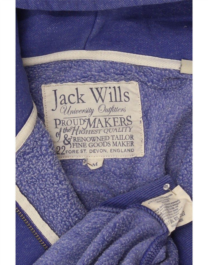 Jack Wills Suéter con capucha y cremallera gráfica para hombre Algodón azul medio