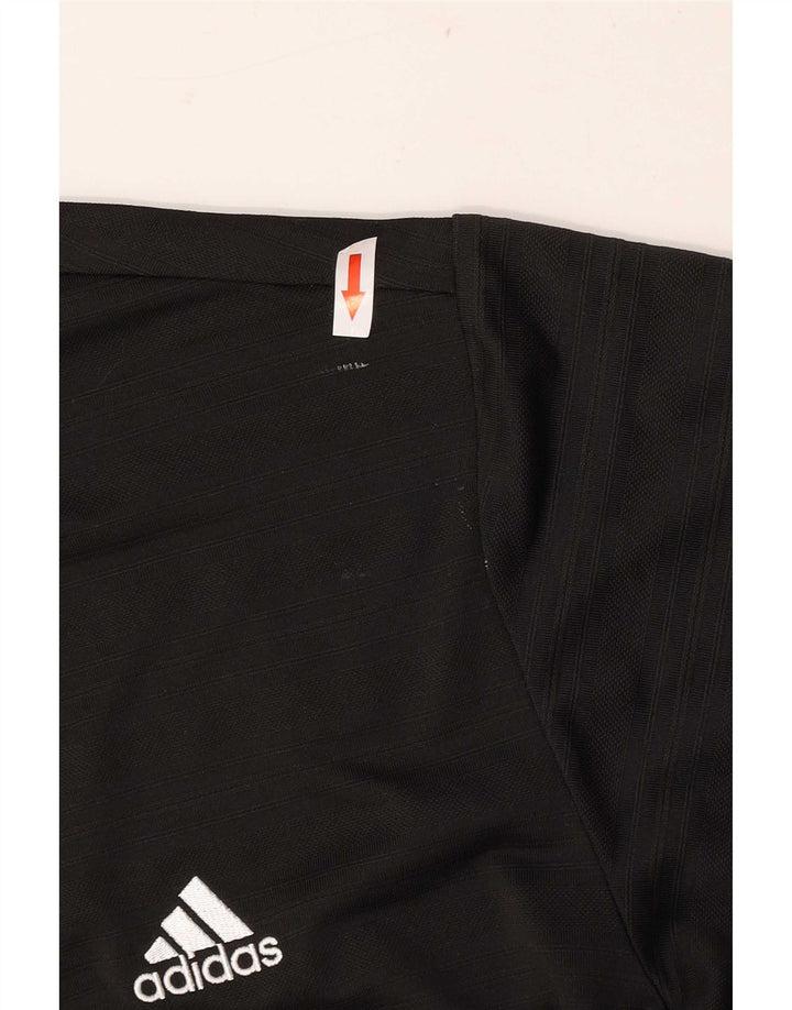Polo Adidas Hombre Grande Poliéster A Rayas Negras