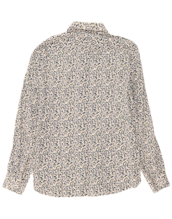 Alley Docks Camisa para hombre XL Lino floral blanco