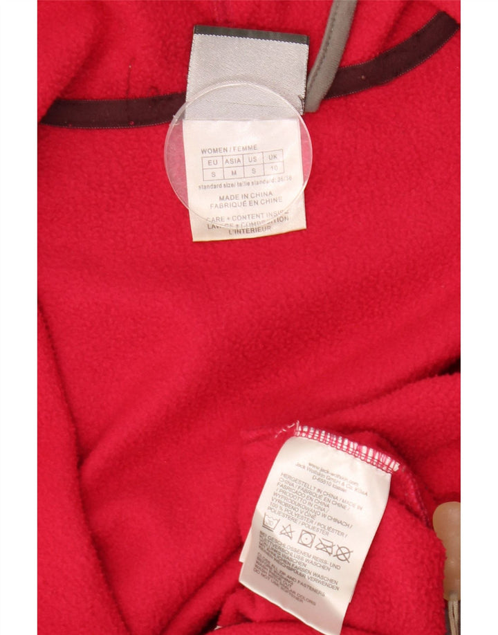 JACK WOLFSKIN Chaqueta polar con capucha gráfica para mujer UK 10 Small Red
