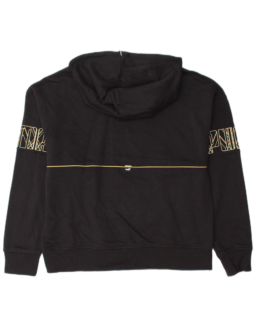 PUMA Jersey con capucha gráfica para mujer UK 14 Medium Black Cotton