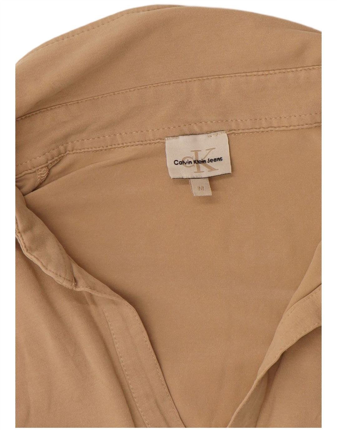 CALVIN KLEIN JEANS Polo de manga 3/4 para mujer UK 42 Algodón beige medio