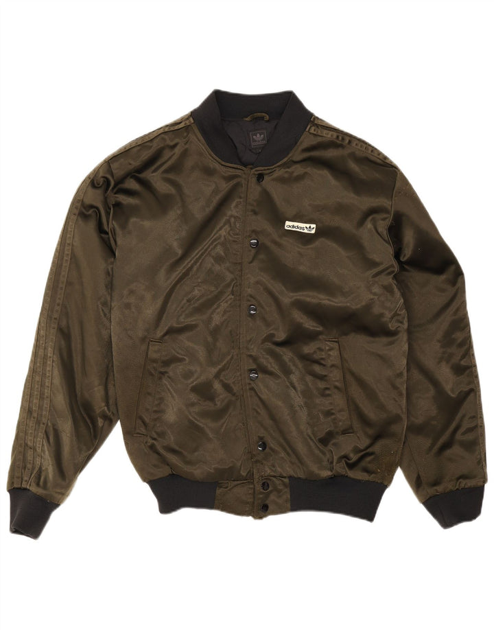 Adidas Chaqueta universitaria para hombre UK 36 Small Caqui Poliamida