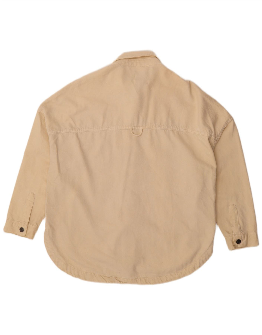 Zara Camisa Vaquera Extragrande para Mujer UK 40 Mediano Off White Cotton