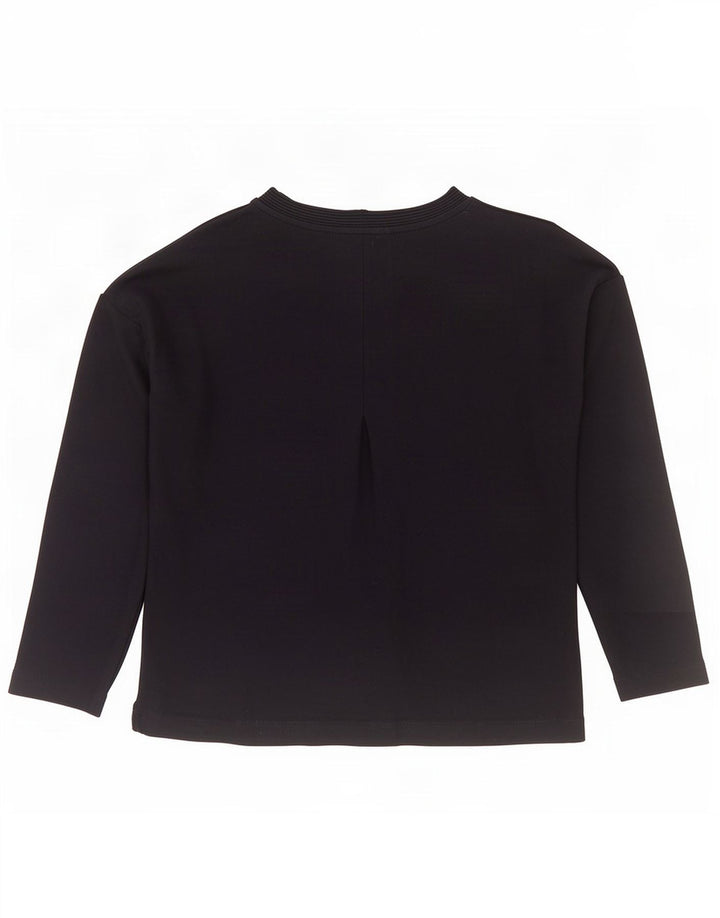 Massimo Dutti Mujer Top Oversize Manga Larga UK 6 XS Azul Marino Viscosa