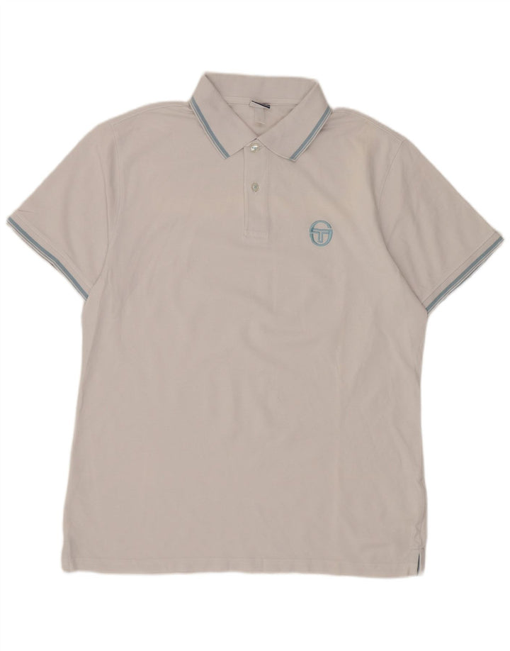 Sergio Tacchini Polo para hombre grande blanco