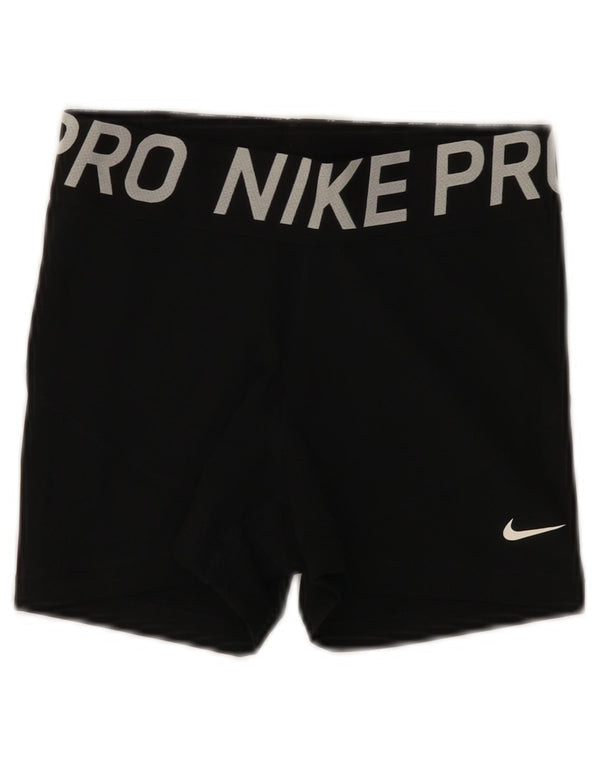 Nike Pantalones cortos deportivos gráficos para mujer UK 8 Small Poliéster negro