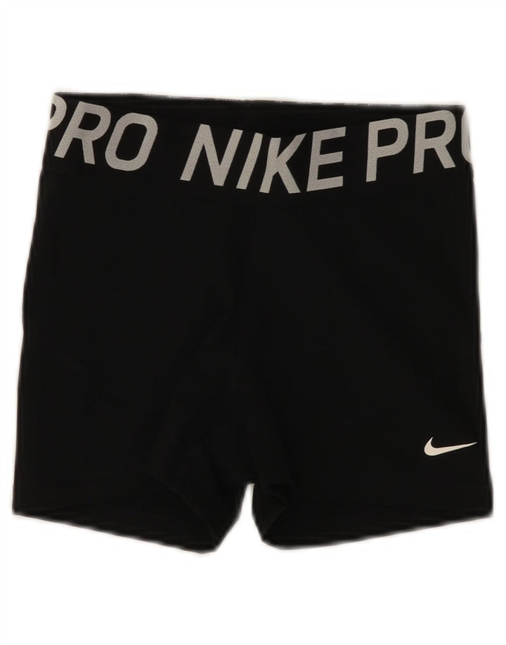 Nike Pantalones cortos deportivos gráficos para mujer UK 8 Small Poliéster negro