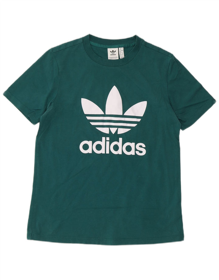 ADIDAS Camiseta gráfica para mujer Top UK 12 Algodón verde medio