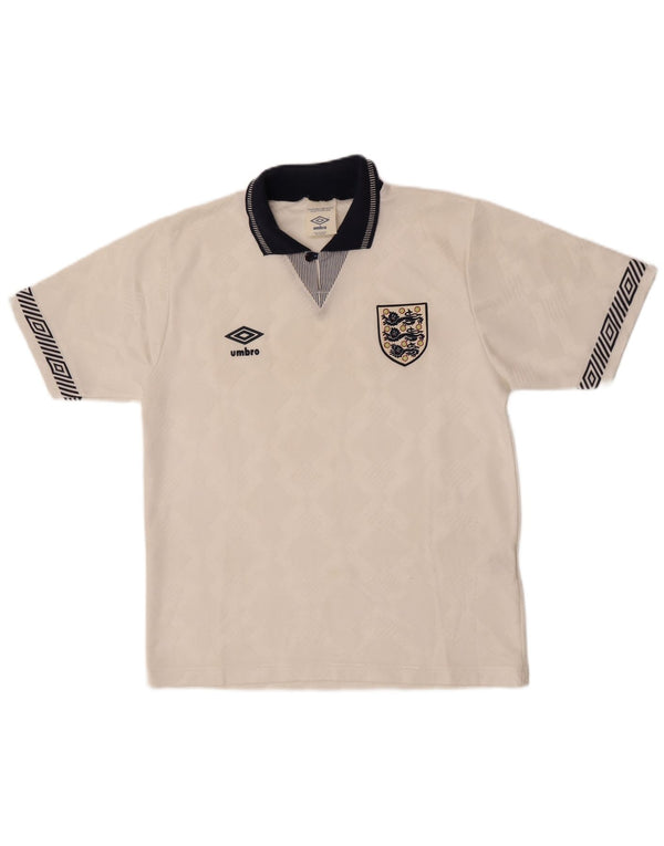 Umbro Hombre Inglaterra 1990-1992 Graphic Jersey Top Pequeño Blanco Deportes