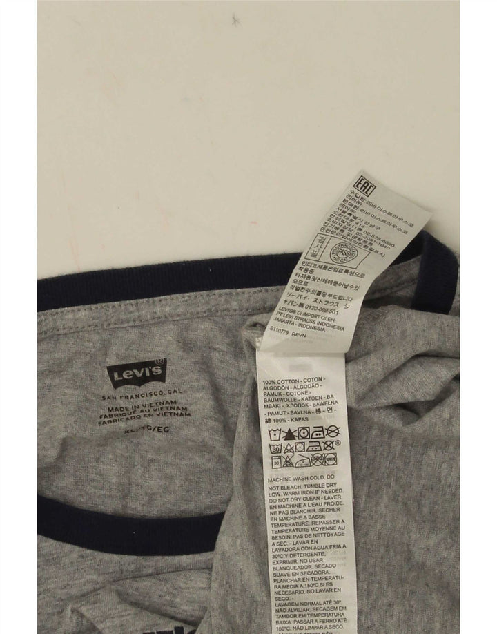 Levi's Hombre Camiseta Gráfica Top XL Algodón Gris