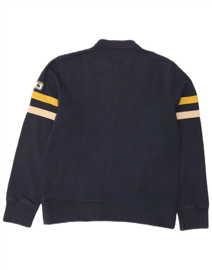 Gas Mens Graphic Chándal Top Chaqueta Mediana Azul Marino Algodón