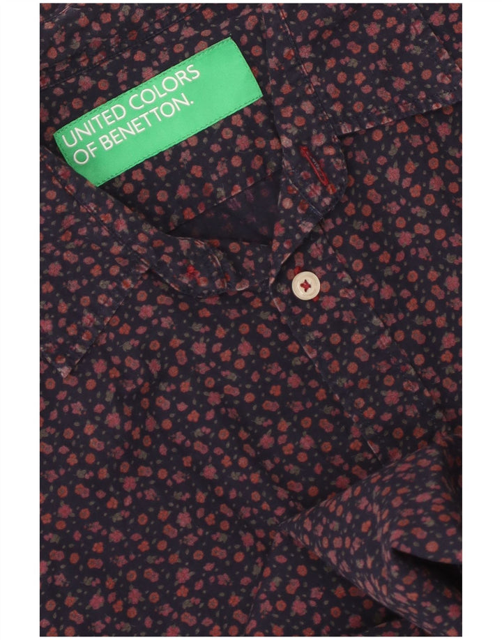 Camisa BENETTON Hombre Mediana Azul Marino Floral